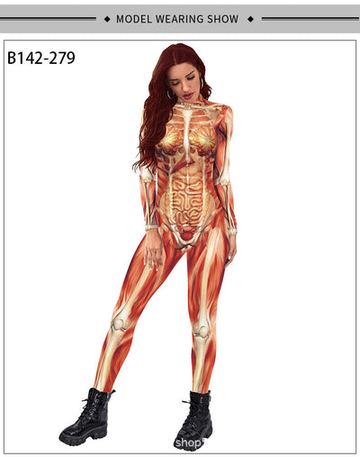 Anatomy Muscle Skeleton Jumpsuit - 3D Print Catsuit