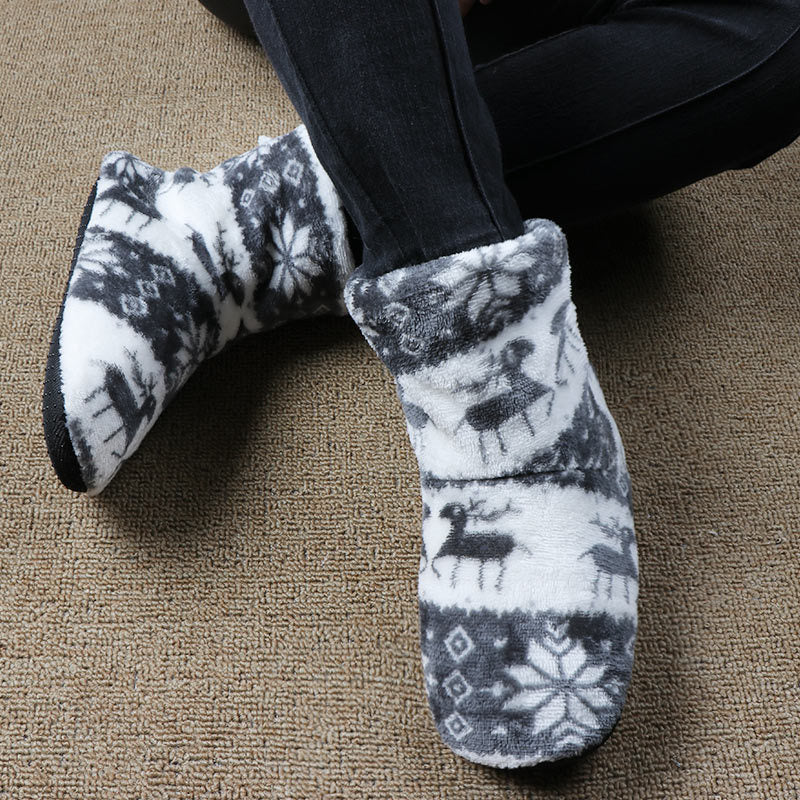 Christmas Elk Slippers - Warm Plush House Shoes