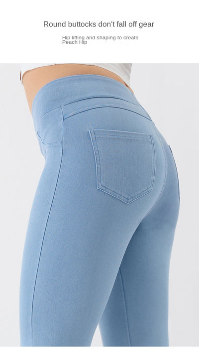 Denim Look Capri Jeggings - Slim Fit Stretch Tummy Control Legging