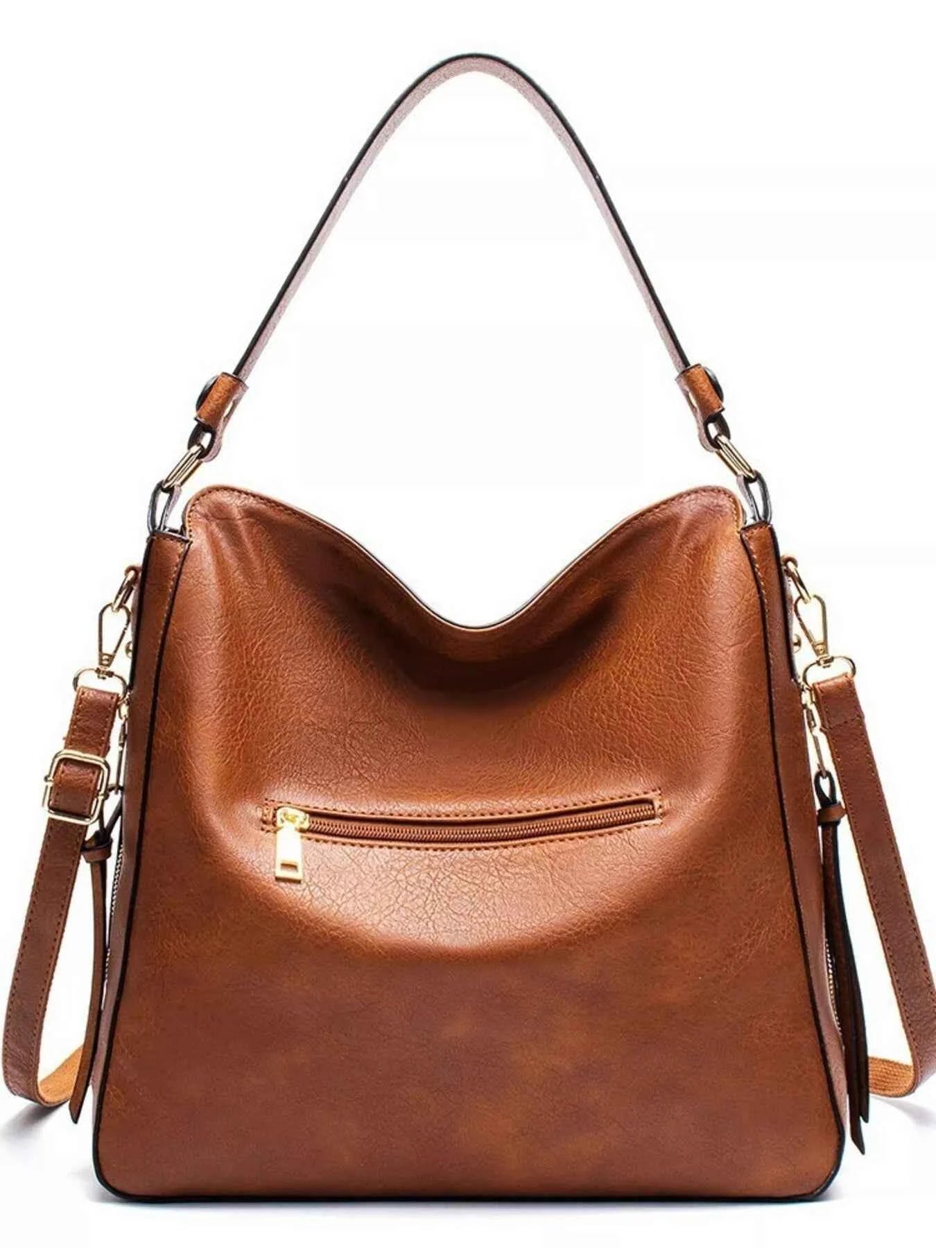 Leather Tote Bag - Medium Classic Handbag - Fashions Envy