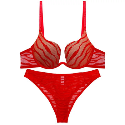 Sexy Underwear U-shaped Smooth Striped Small Chest Enlarging Gathering Bra with Side Support Plus Size
