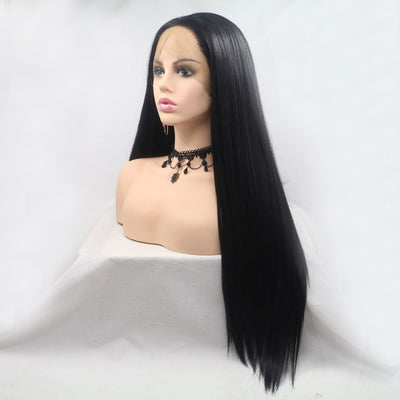 13*3" Lace Front Wigs Synthetic Long Straight 24" 130% Density - Fashions Envy