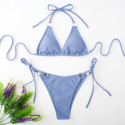Summer Side Tie Brazilian Bandage Style Bikini Swimsuit Set