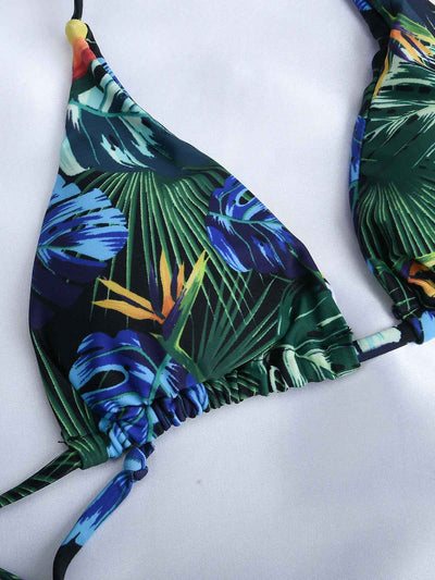 Triangle Bikini Set - Three Piece with Wrap Beach Skirt