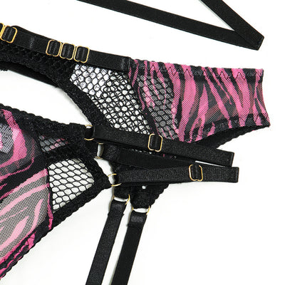 Mesh Lingerie Set - Halter Neck Five Piece