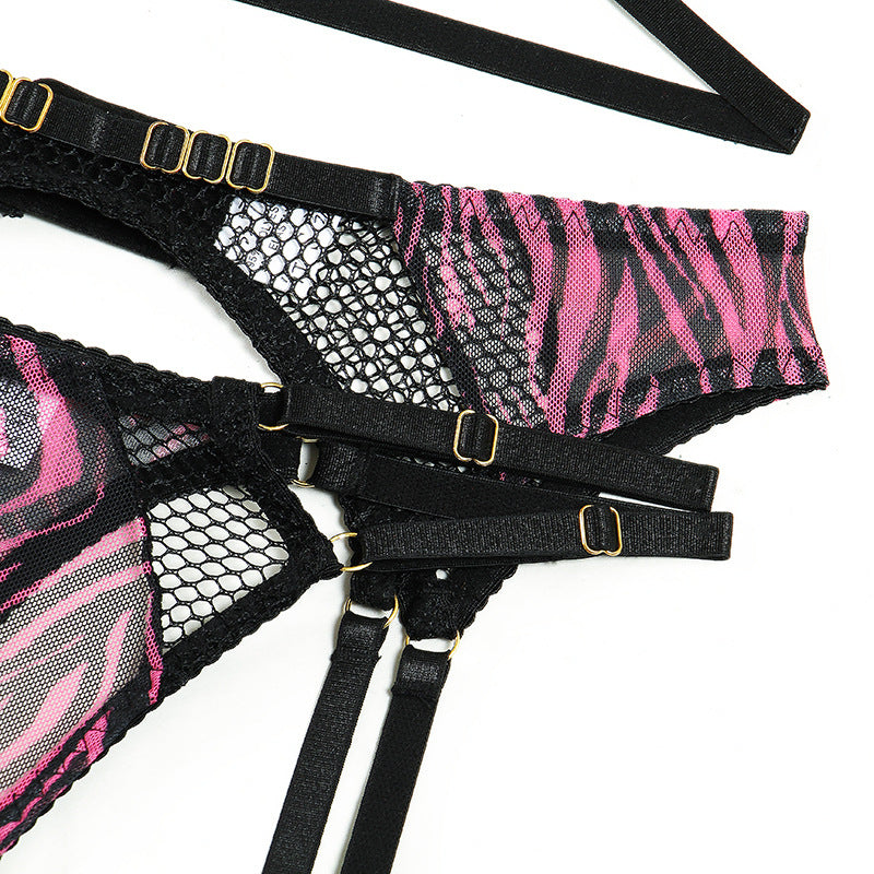 Mesh Lingerie Set - Halter Neck Five Piece