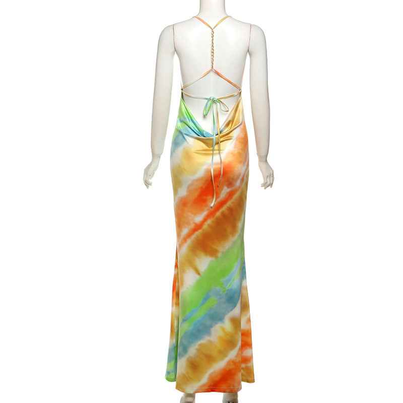 Strappy Backless Halter Dress - Summer Maxi Gown