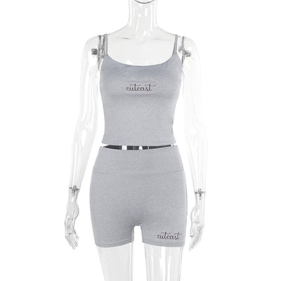 Shorts Set - Square Neck Two-Piece Outfit