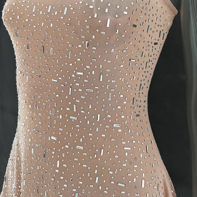 Diamond Mermaid Long Dress - Shiny Suspender Style - Fashions Envy