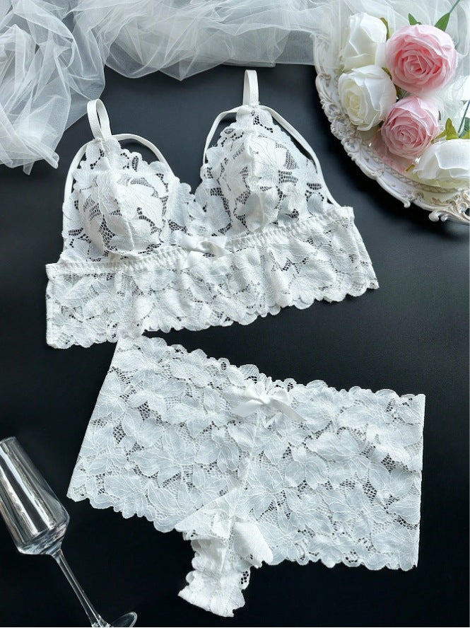 Lace Figure-hugging Bra Set - Sleeveless Lingerie