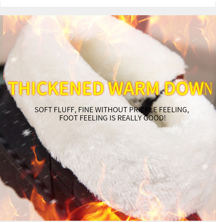 Thick white plush lining inside a black winter ankle boot, close-up.