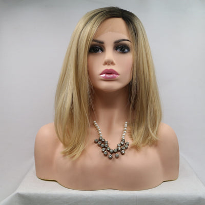 13*3" Lace Front Wigs Synthetic Mid-length Straight 12" 130% Density - Fashions Envy