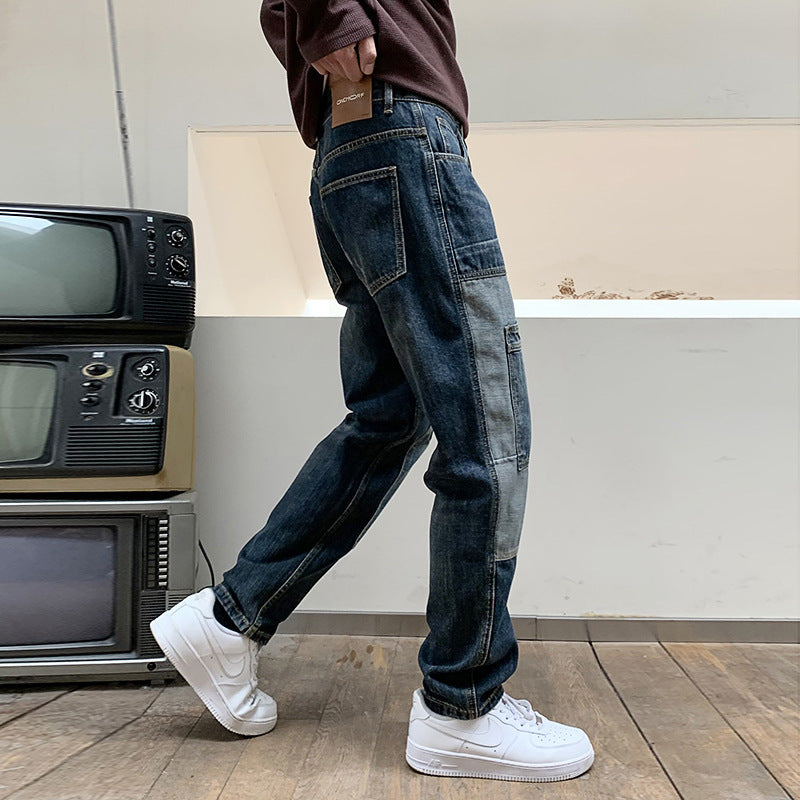 Multi-Pocket Dad Jeans Men - Loose Fit Cargo Style - Fashions Envy