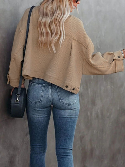Chic Button Up Long Sleeve Jacket