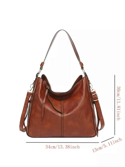 Leather Tote Bag - Medium Classic Handbag - Fashions Envy
