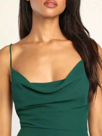 Slit Maxi Dress - Lace-Up Backless Gown