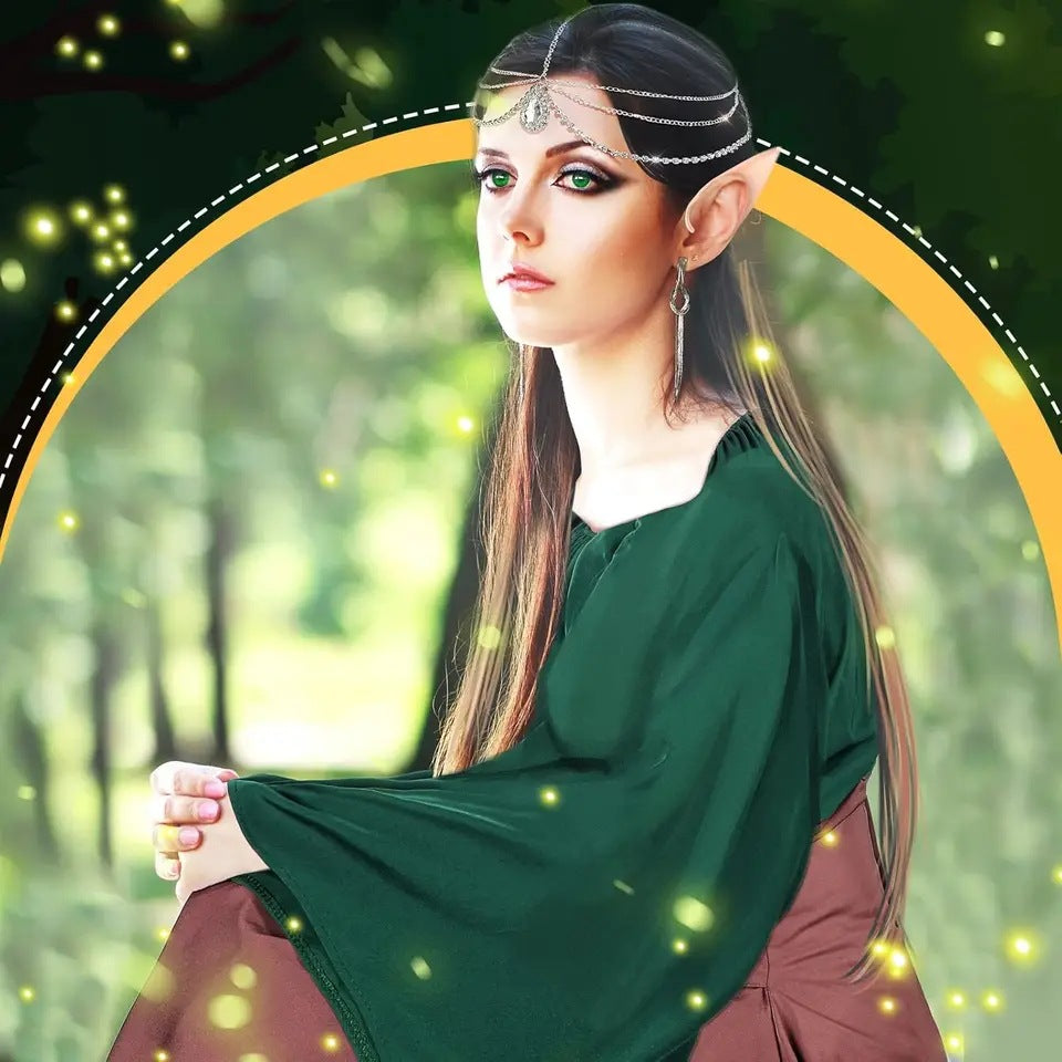 Eurzom 5-Piece Medieval Fairy Costume Set Women Renaissance Clothing Girl Elf Costume