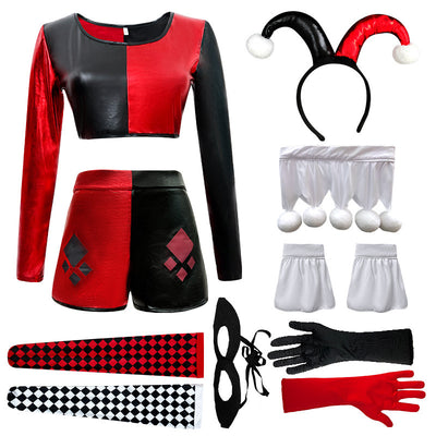Sexy Jester Halloween Costume - Harley Quinn Clown Outfit