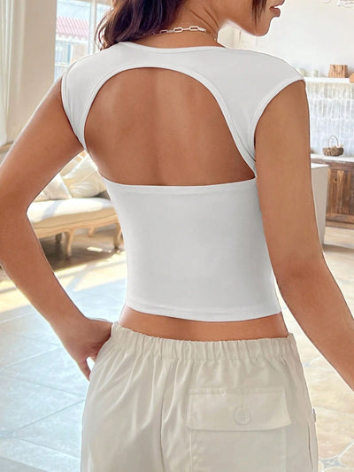 Ruched Tank Top - Casual Sleeveless U-Neck