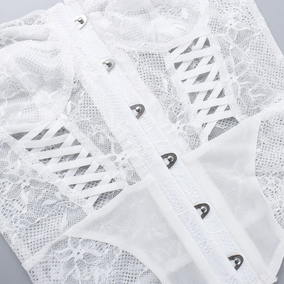 Sweetheart Neck Lace Strapless Bustier Corset Top