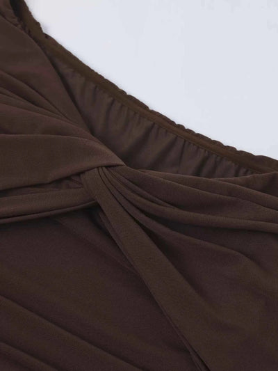 Off-Shoulder Ruched Maxi Dress