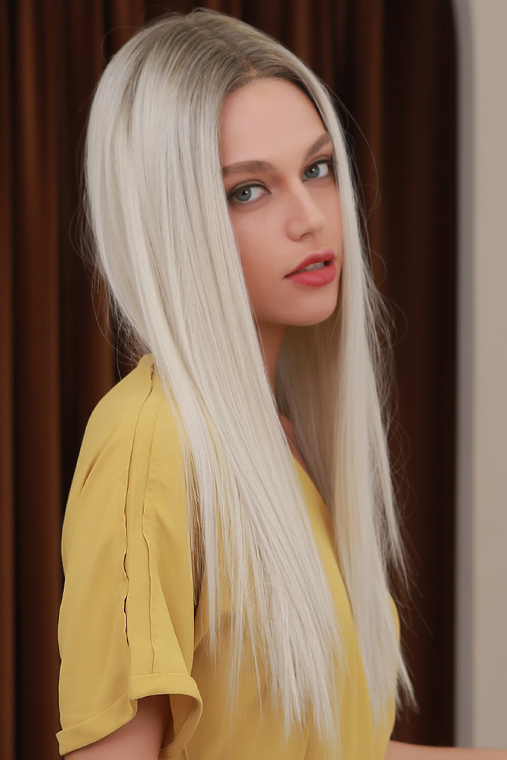 13*2" Lace Front Wigs Synthetic Long Straight 26" Heat Safe 150% Density - Fashions Envy