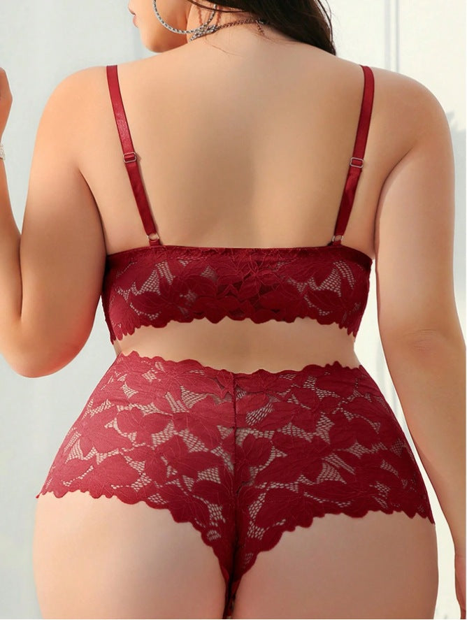 Lace Figure-hugging Bra Set - Sleeveless Lingerie