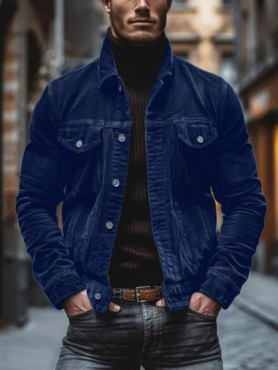 Corduroy Button-Down Jacket Men - Classic Fit Outerwear - Fashions Envy
