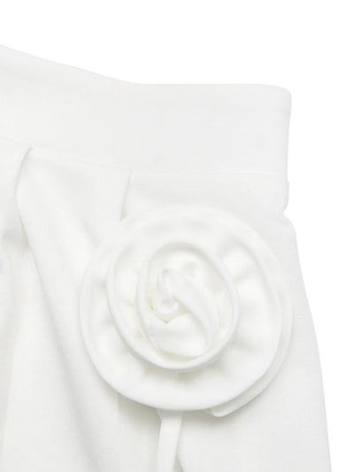 3D Flower Applique High-Waisted Shorts - Fashions Envy