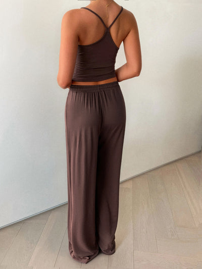 Cami & Wide Leg Pants Lounge Set - Two-Piece Outfit