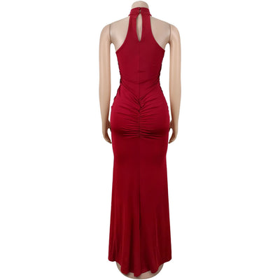 Sequin Velvet Split Maxi Dress - Bodycon Prom Gown