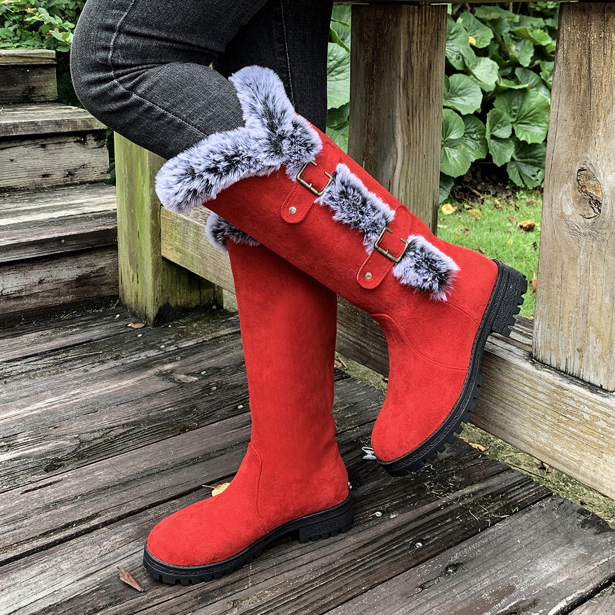 Snow Boots - Rabbit Fur Lined Waterproof Winter