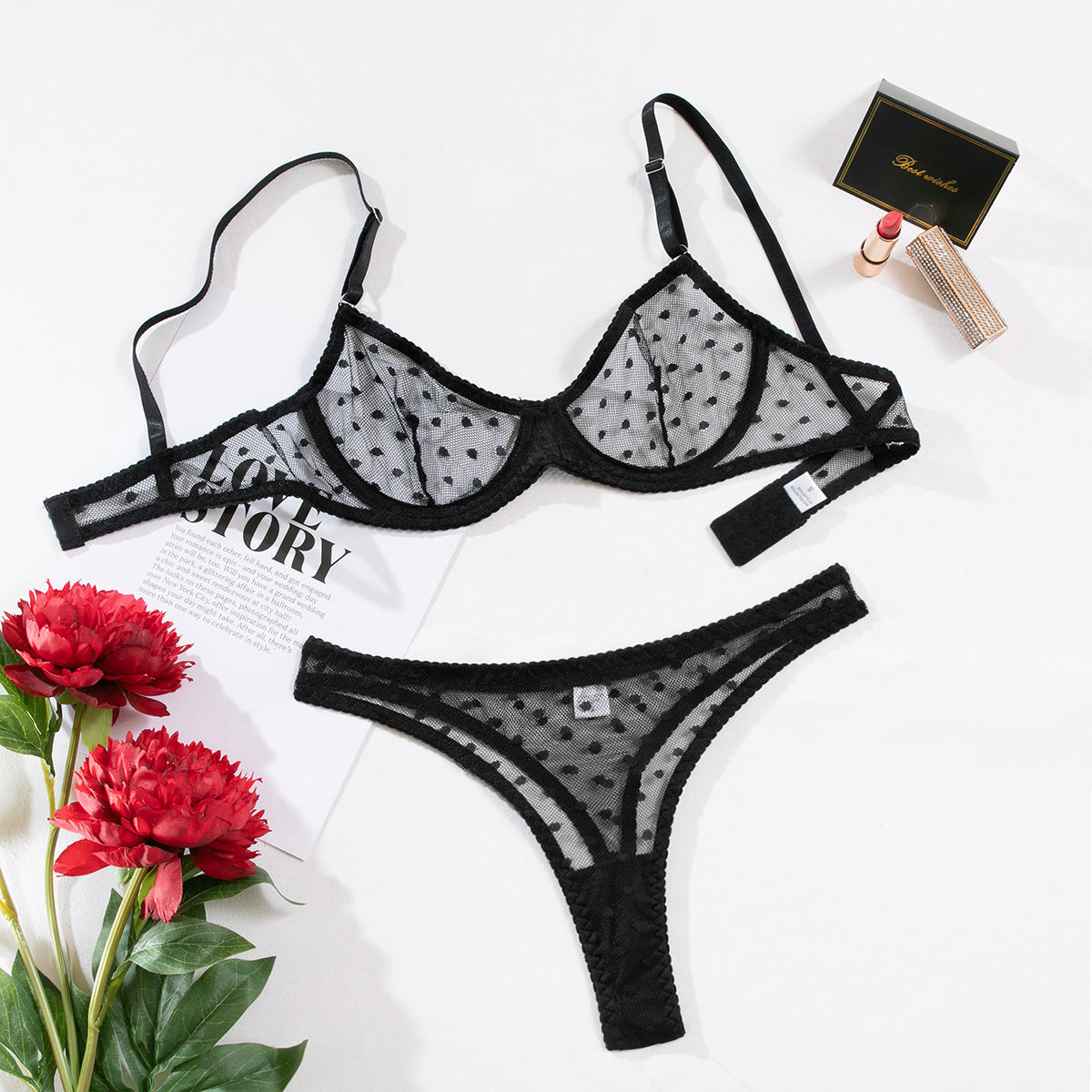 Lingerie Set - Bra and Thong Two-Piece Intimate Wear