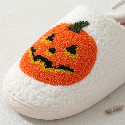 Pumpkin Slippers - Halloween Cartoon Plush House Shoes