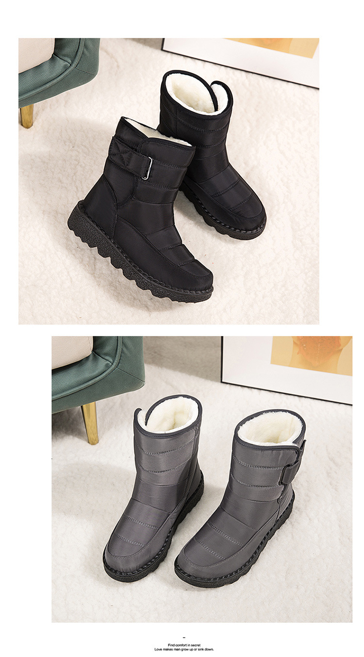 Quilted ankle boots in black with plush lining and side strap