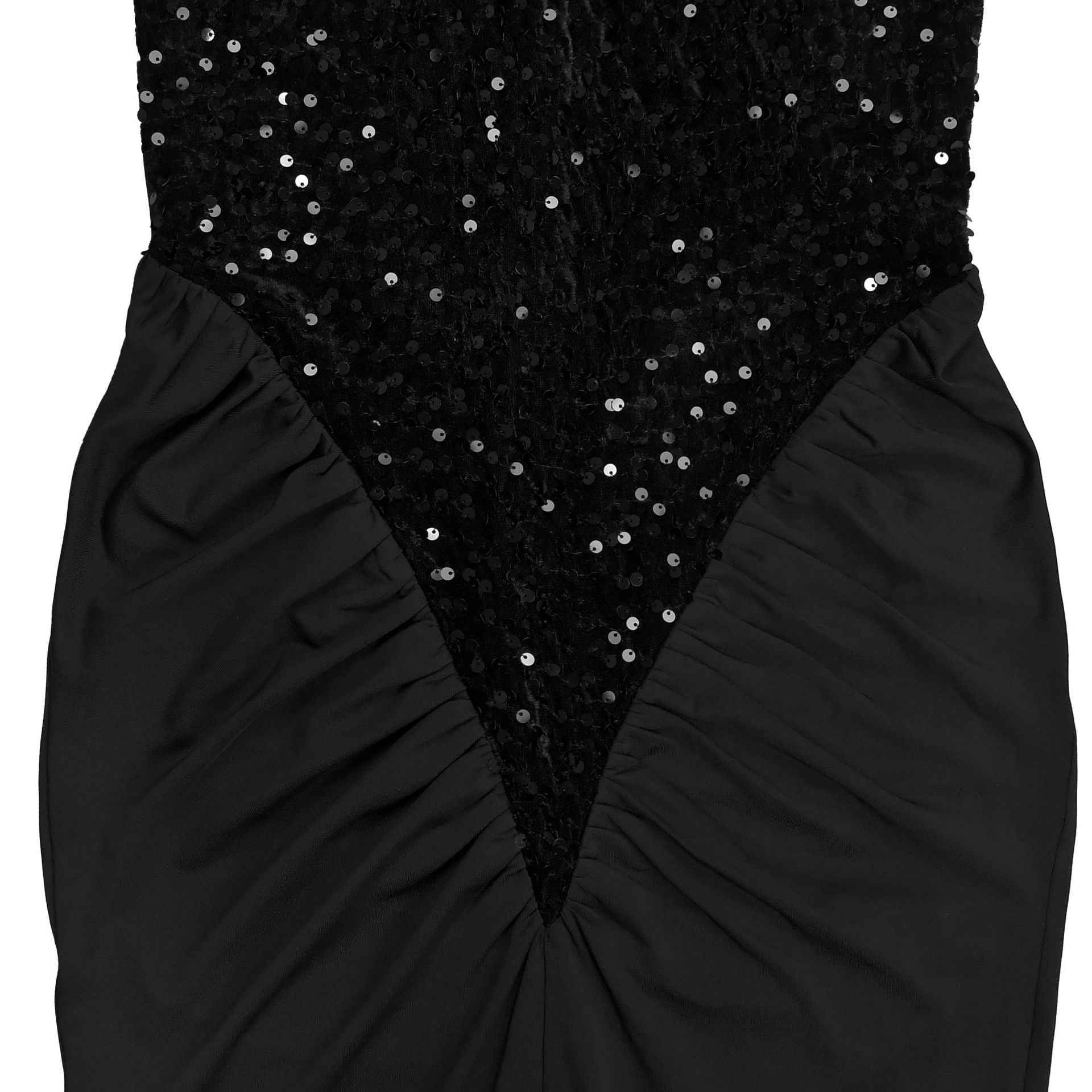 Sequin Velvet Split Maxi Dress - Bodycon Prom Gown