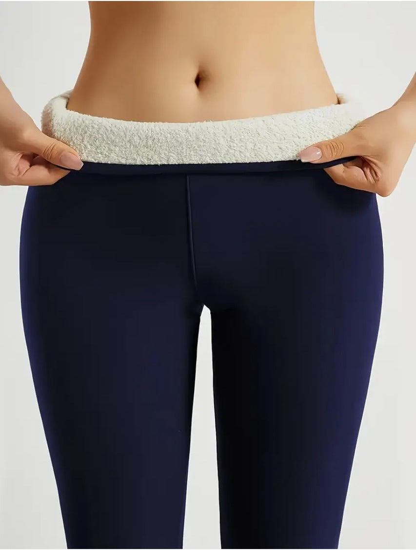 High-Waisted Thermal Leggings - Soft Lining for Cold Days