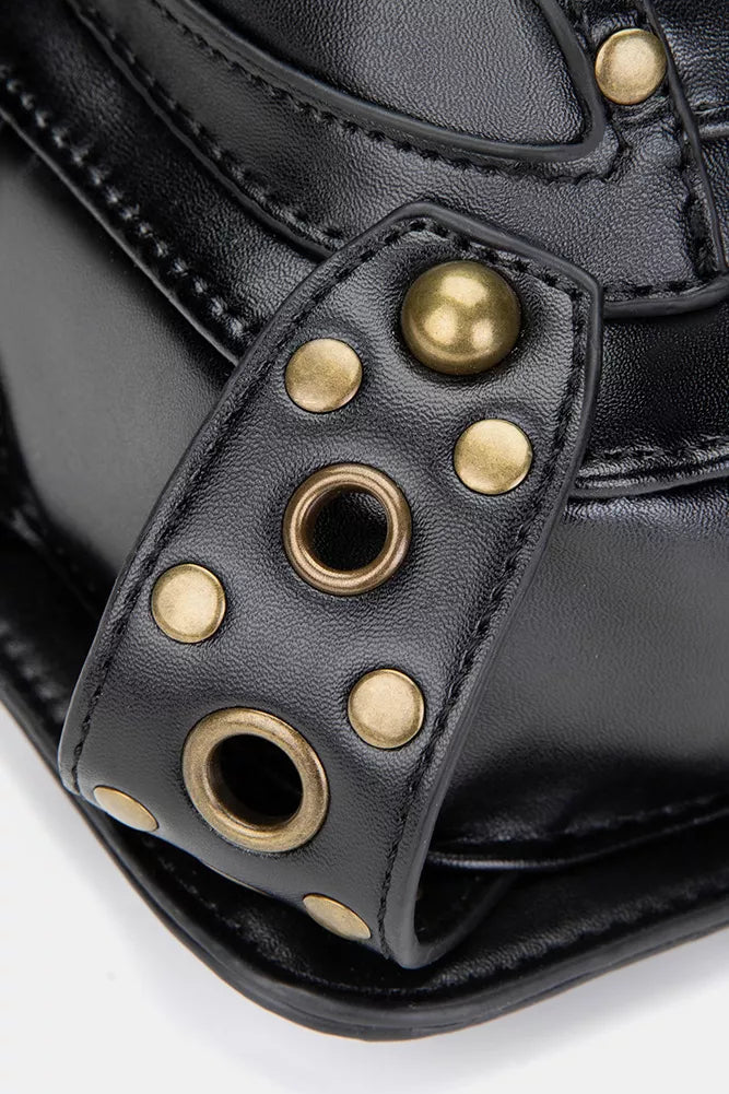 Steampunk Rivet Decor Multipurpose Crossbody Bag - Fashions Envy