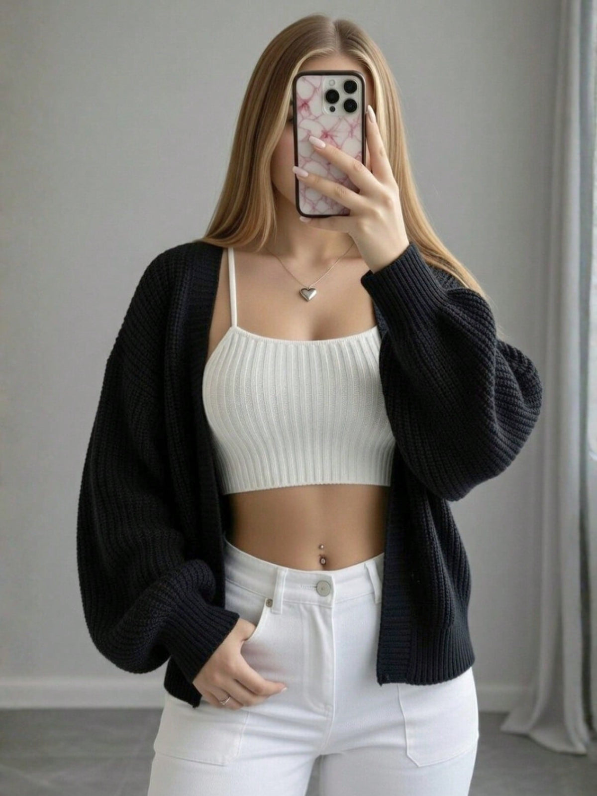 Relaxed Loose V-Neck Knit Cardigan for Women, Autumn Winter New  Outerwear Sweater Coat, Plus Size Slimming Top