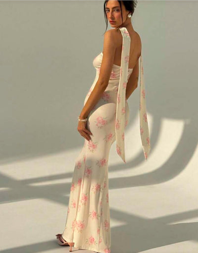 Strapless Ribbon-Trimmed Formal Gown - Fitted Sheath Dress