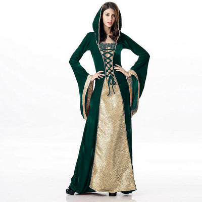 Halloween Costume European Medieval Royal Court Vintage Queen Cosplay Masquerade Party Performance Dress
