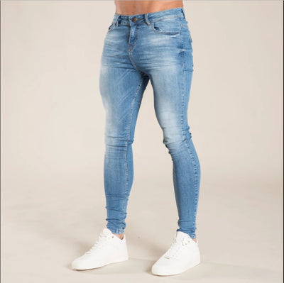 Men's Stretch Skinny Jeans - Mid Rise and Zipper Fly