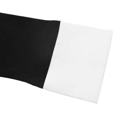 Black Long Sleeve Bodysuit - White Contrast Collar Cuff V-Neck