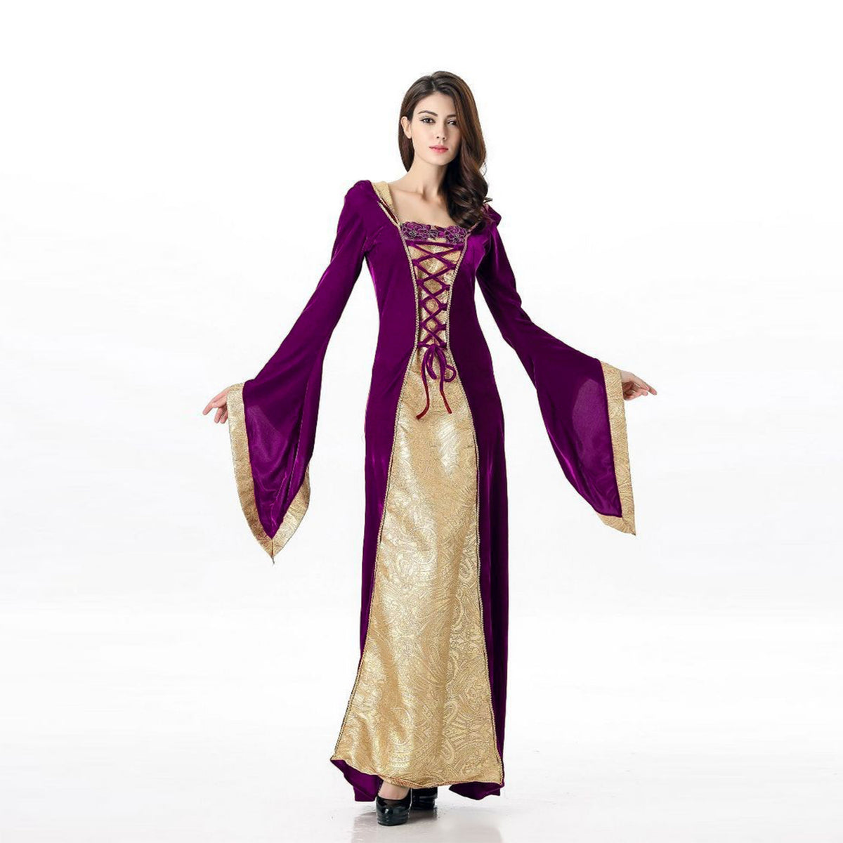 Halloween Costume European Medieval Royal Court Vintage Queen Cosplay Masquerade Party Performance Dress
