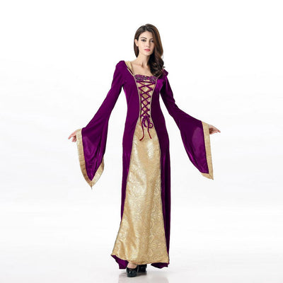 Halloween Costume European Medieval Royal Court Vintage Queen Cosplay Masquerade Party Performance Dress