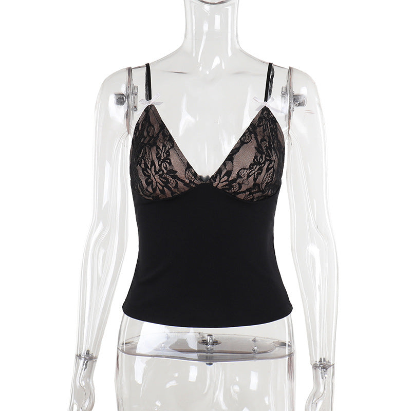 Sexy suspender lace sexy top for women