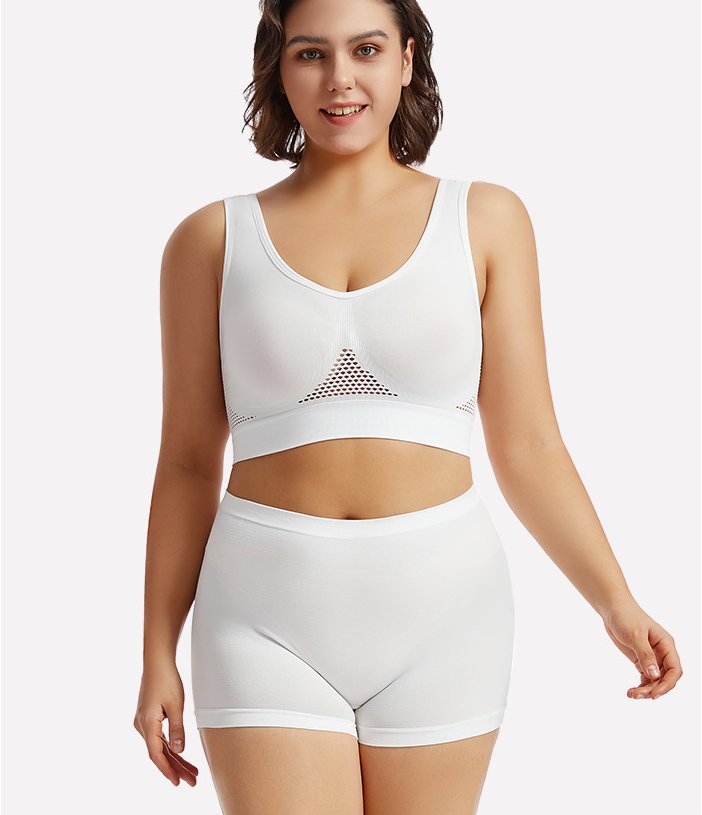 Plus Size Lingerie for Women - Seamless Sports Bra Set