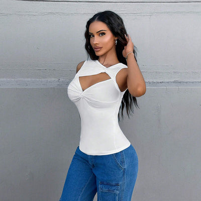 European and American women's irregular camisole vest slim fit sleeveless top