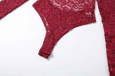 Sexy Lace Hot Girl Outfit Set - Bodysuit and Pants