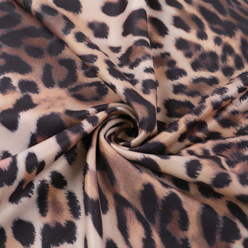 Vacation Style Leopard Bikini Set -  Maxi Skirt Cover-Up